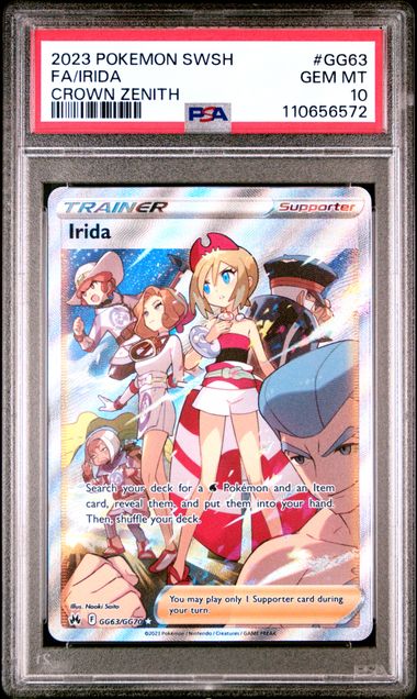 Pokemon Irida Crown Zenith Galarian Gallery Full Art #GG63 PSA 10 Gem Mint
