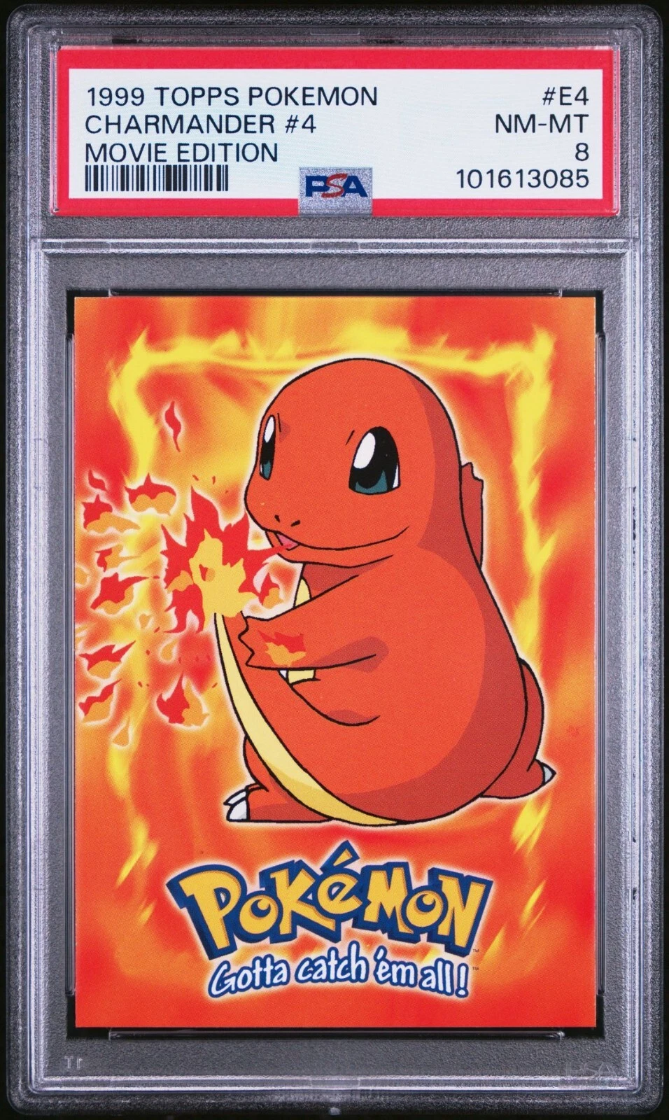Charmander #E4 - Topps Pokemon 1999 - Movie Edition Card - EX PSA 8