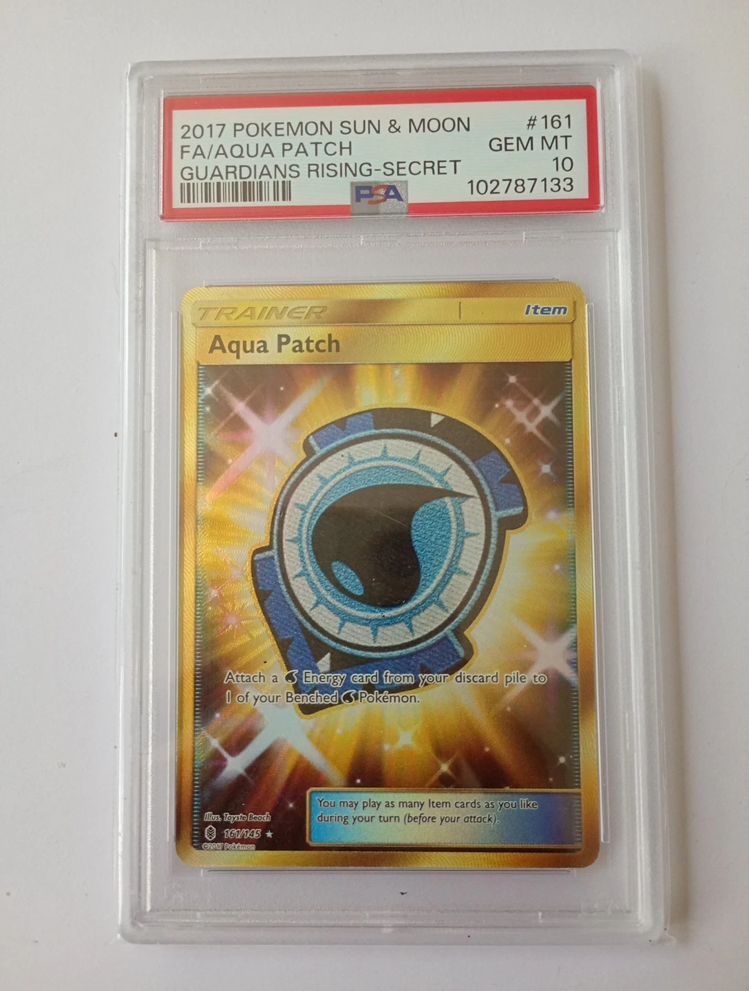 Pokémon PSA 10 Japanese Gem Mint Aqua Patch 161 | Guardians Rising