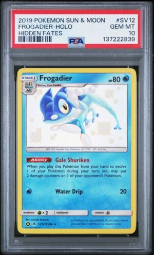 2019 POKEMON SUN & MOON HIDDEN FATES SV12 FROGADIER-HOLO